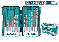 Набор сверл по металлу (1-12 мм) 15шт, сталь HSS M2 (Р6М5) TOTAL TACSDL51502