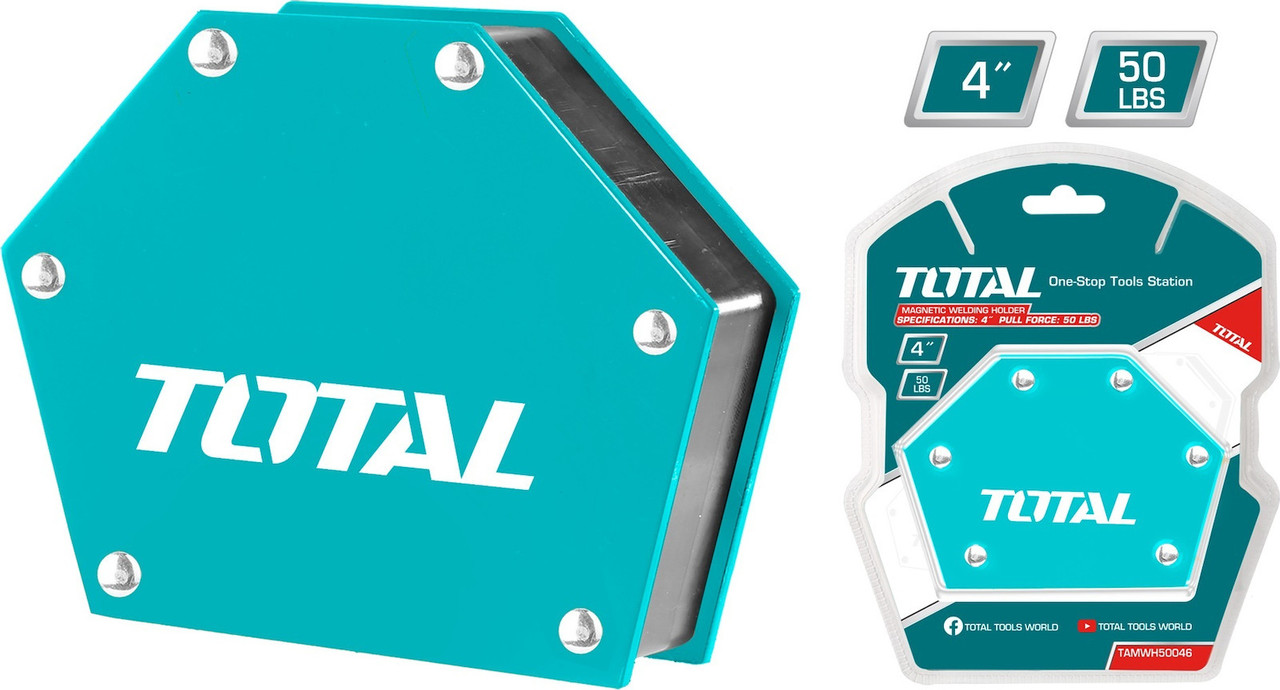 Магнитный угольник-держатель для сварки на 6 углов (30°,45°,75°,105°,120°,135°), усилие 22 кг TOTAL TAMWH500 - фото 1 - id-p162823573