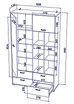 Шкаф комбинированный SC-ШК2 Сканди (Scandi) модульная (белый платинум/дуб золотой) фабрики Интерлиния, фото 3
