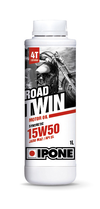 Масло IPONE Road Twin 15W50 моторное, Synthetic для четырехтактных двигателей мотоциклов, 1 л