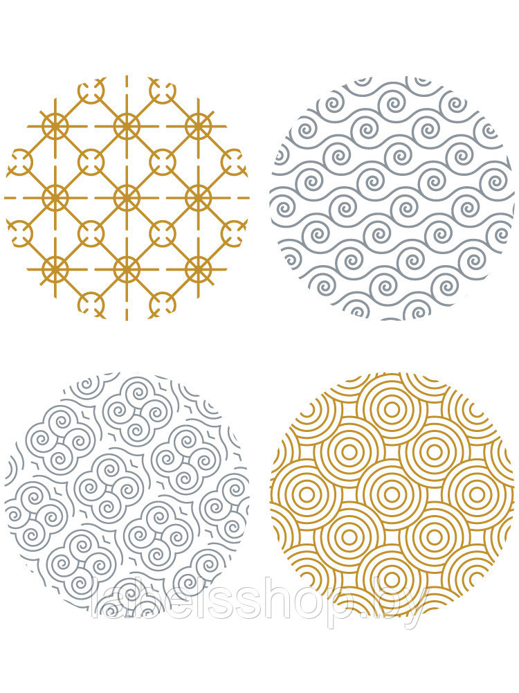 Самоклеящиеся круглые этикетки "декоративные точки с золотым и серебряным принтом", D 39 мм, 120 шт. в наборе - фото 1 - id-p162826774