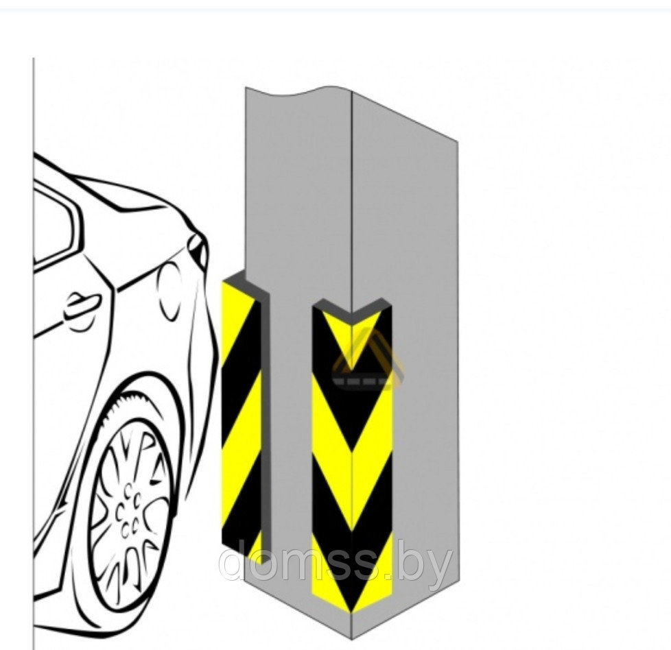 ДУ-ВП-2 Отбойник угловой мягкий (Сигнальный самоклеящийся защитный профиль) - фото 3 - id-p162827630
