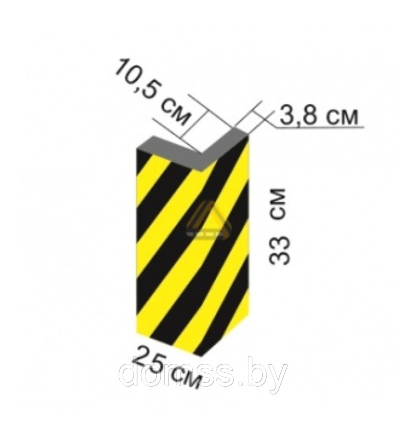 ДУ-ВП-2 Отбойник угловой мягкий (Сигнальный самоклеящийся защитный профиль) - фото 1 - id-p162827630