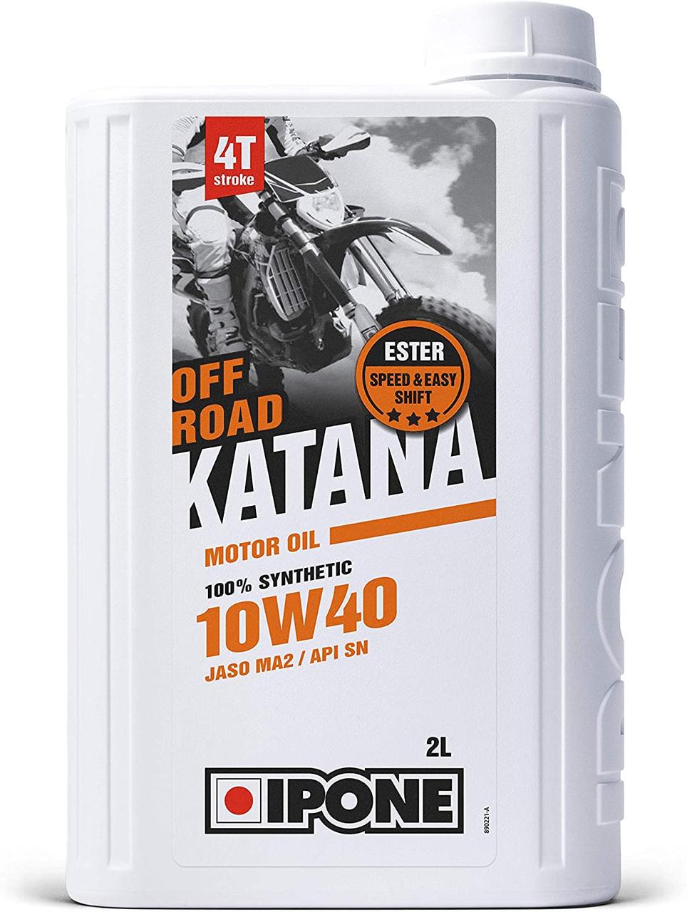 Масло IPONE KATANA OFF ROAD 10W40 моторное, 100% Synthetic with Ester, 2 л