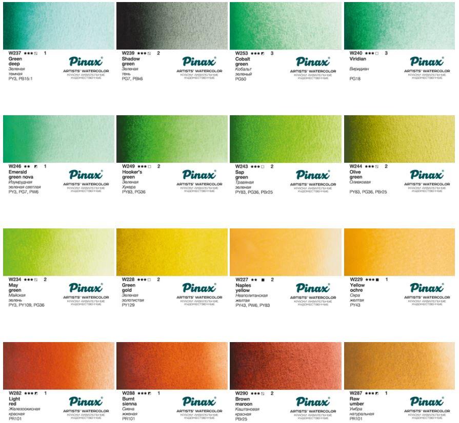 Акварель PINAX 15мл Ser.1, изумрудная зеленая светлая W246 - фото 5 - id-p162854601