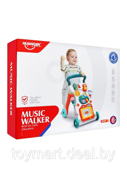 Ходунки детские Music Walker с музыкой - каталка Бизиборд для малышей, Huanger HE0819 - фото 8 - id-p162854768