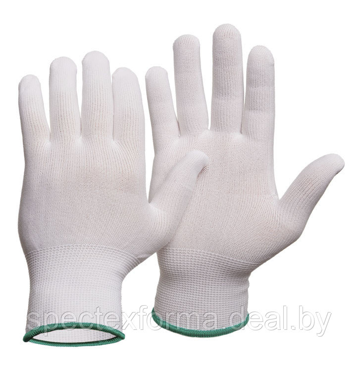 Перчатки нейлоновые без покрытия белые