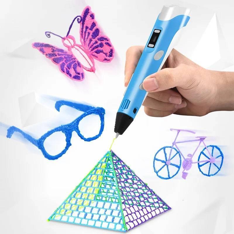 3Д ручка 3D Pen-3 с 10 трафаретами, c LCD дисплеем (новое поколение) - фото 7 - id-p162880246