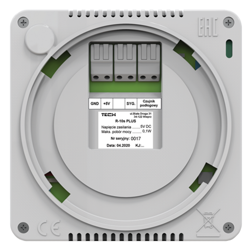 Tech R-10S Plus проводной комнатный двухпозиционный терморегулятор - фото 6 - id-p162879144