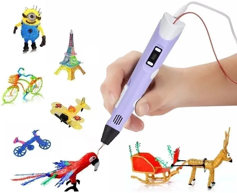 3Д ручка 3D pen-2 для создания объемных изображений с LCD-дисплеем и блоком зарядки - фото 2 - id-p162880287