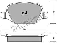 333.1 TRUSTING К-т дисков. тормоз. колодок Alfa 147-156 2001-, Lancia Lybra 1999- R GDB1396