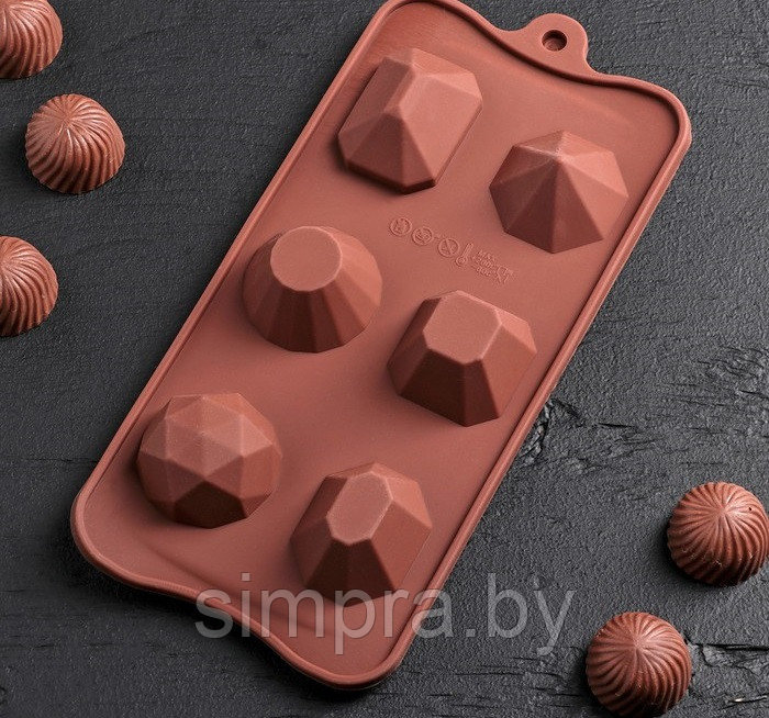 Форма для шоколада "Драгоценные камни" 6 ячеек - фото 2 - id-p162881043