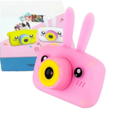 Детский цифровой фотоаппарат с ушками Smart Kids Camera 3 Series. Цвет - Розовый.
