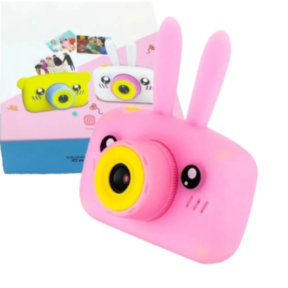 Детский цифровой фотоаппарат с ушками Smart Kids Camera 3 Series. Цвет - Розовый. - фото 1 - id-p114460768