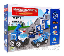 Магнитный конструктор Полиция LQ663, 50 дет, аналог Magformers