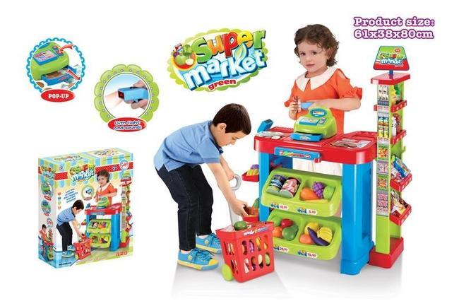 Детский игровой набор супермаркет 008-85 (касса, аксессуары, тележка ) - фото 1 - id-p70279339