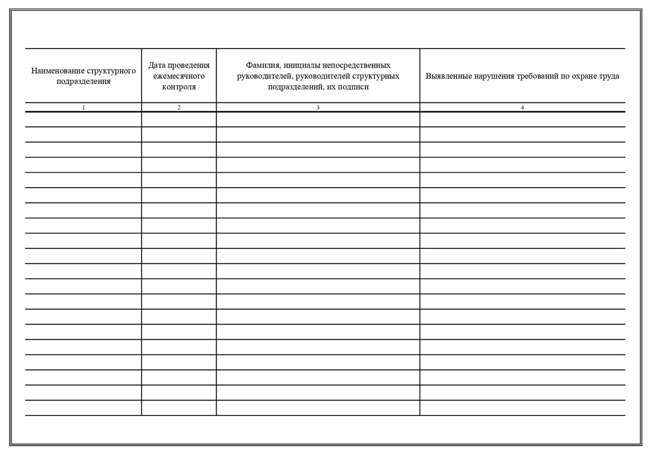 4.16 Журнал ежемесячного контроля за состоянием охраны труда - фото 2 - id-p162944514