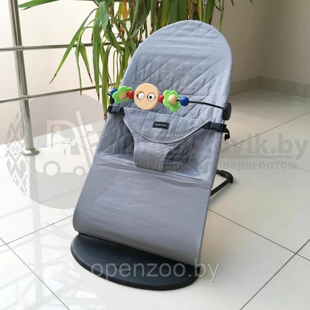 Кресло-шезлонг детский аналог BabyBjorn (с игрушками). Серый чехол - фото 4 - id-p121218394