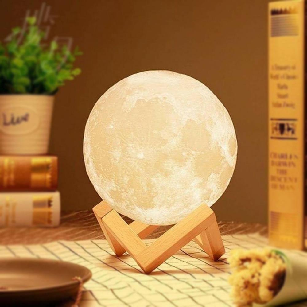 Ночник на пульте управления Луна Лампа Светильник настольный детский 3D Moon Light Lamp 15 см с аккумулятором - фото 5 - id-p162950576