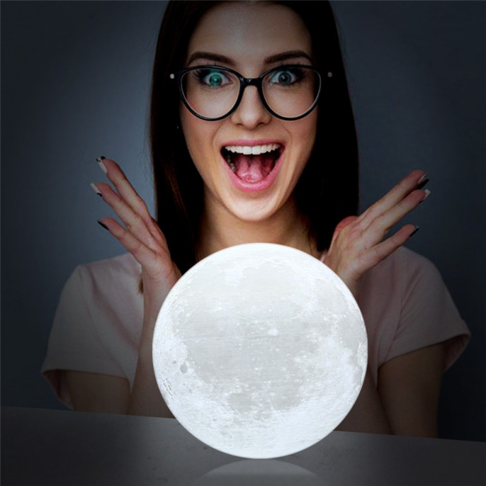Ночник на пульте управления Луна Лампа Светильник настольный детский 3D Moon Light Lamp 15 см с аккумулятором - фото 6 - id-p162950576