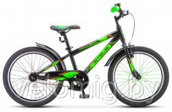 Детский велосипед Stels Pilot 200 Gent 20 Z010 (2022) чёрный - салатовый.