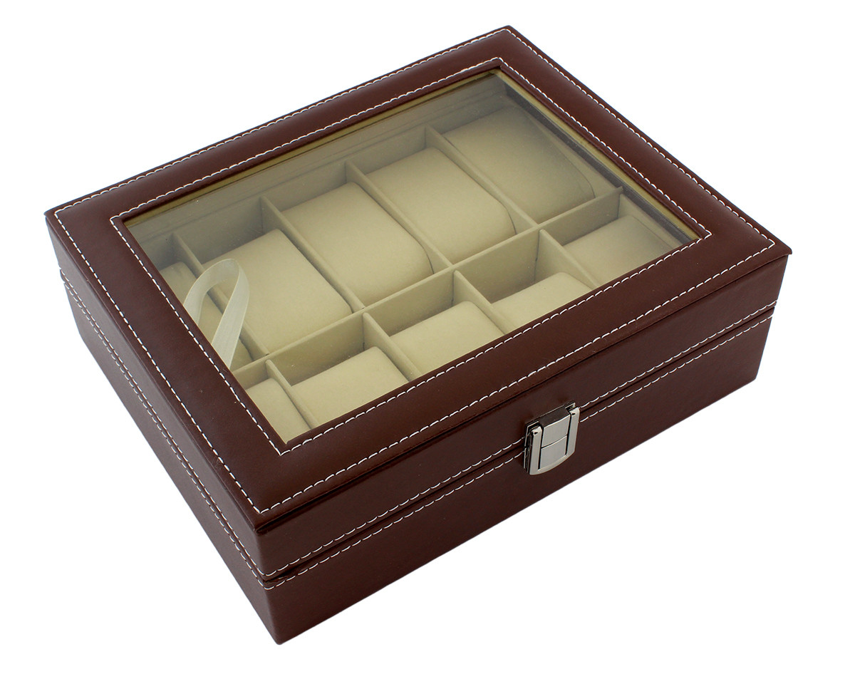Коробка шкатулка для хранения на 10 часов коричневая SiPL - фото 2 - id-p163025414