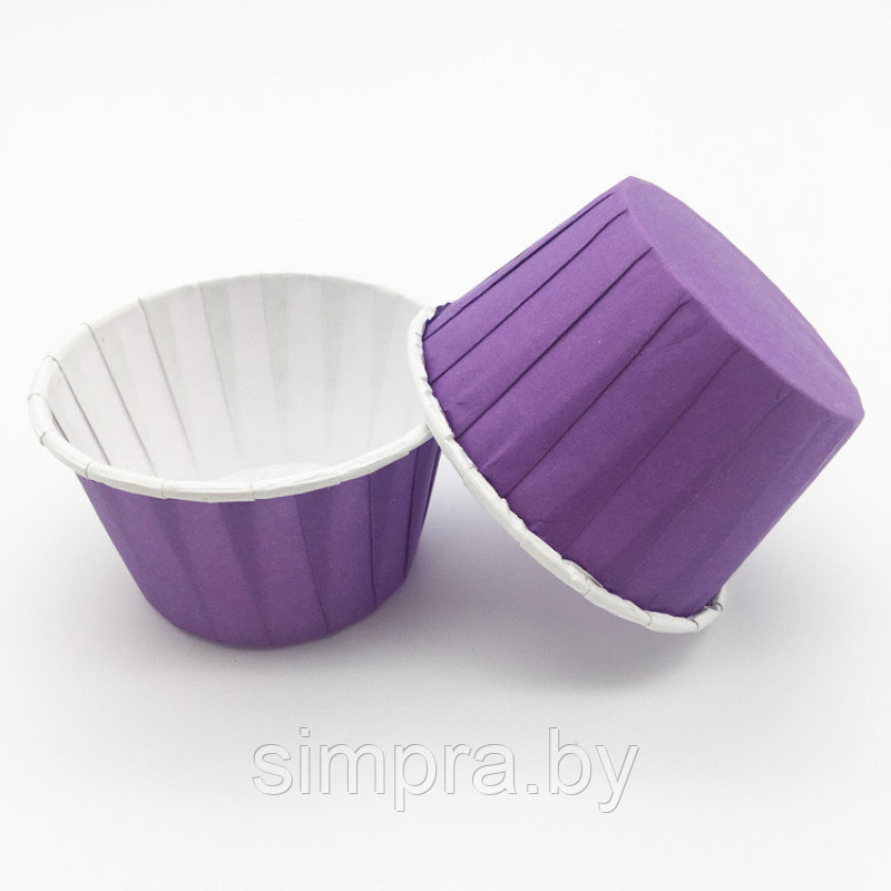 Форма для выпечки "Мини-маффин" 38х30мм 10шт Фиолетовые ламинированные - фото 1 - id-p163029000