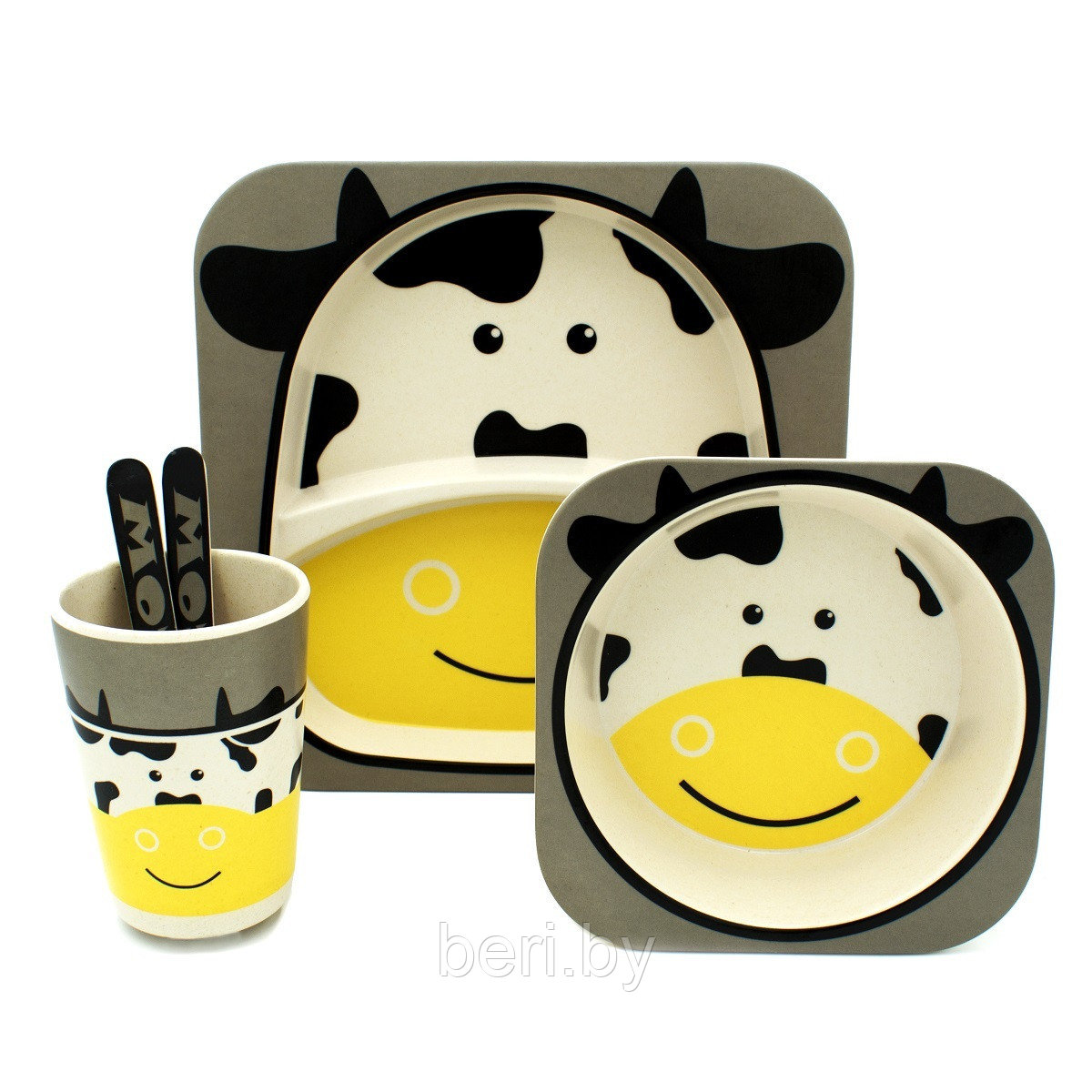 Набор детской посуды из бамбука Bamboo Ware Kids Set, 5 предметов, разные рисунки, ST-02015 - фото 4 - id-p163034219