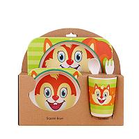 Набор детской посуды из бамбука Bamboo Ware Kids Set, 5 предметов, разные рисунки, ST-02015