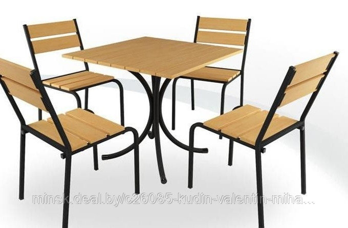 Набор стол +2 стула металлический арт. СДМ-11 - фото 1 - id-p163078561