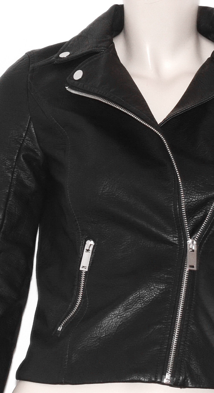 Куртка косуха H&M женская из еврокожи на размер EUR 32 наш 38 - фото 3 - id-p163087963