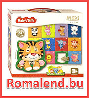 Пазлы макси контурные "Зоопарк" BABY TOYS (24 эл), 02508