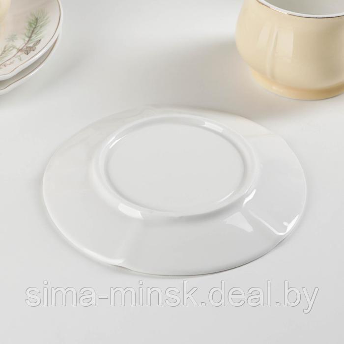 Сервиз керамический чайный «Шишечки», 12 предметов: чашка 200 мл, блюдце d=14,5 см, цвет жёлтый - фото 3 - id-p163100100