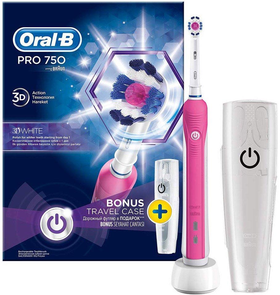 Зубная щетка Braun Oral-B Pro 750 3D White D16.513.UX розовая