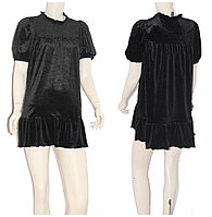 Платье мини H&M черное велюровое на размер S
