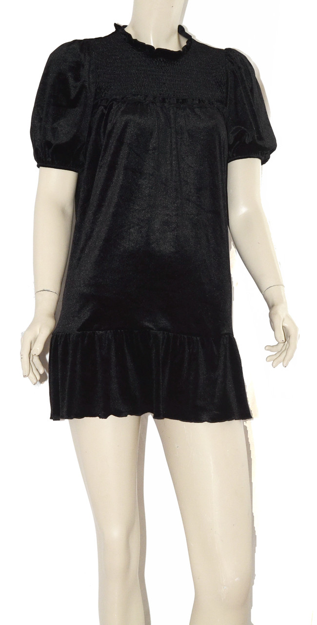 Платье мини H&M черное велюровое на размер S - фото 2 - id-p163149424