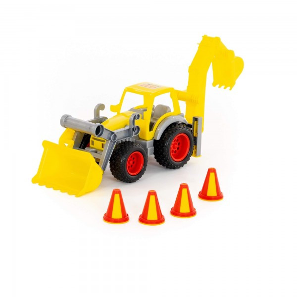 Детская игрушка трактор-погрузчик с ковшом "КонсТрак" (в сеточке) арт. 0377 Полесье - фото 1 - id-p163167410