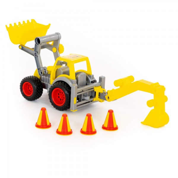 Детская игрушка трактор-погрузчик с ковшом "КонсТрак" (в сеточке) арт. 0377 Полесье - фото 2 - id-p163167410