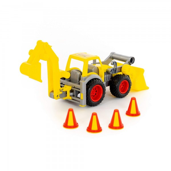 Детская игрушка трактор-погрузчик с ковшом "КонсТрак" (в сеточке) арт. 0377 Полесье - фото 3 - id-p163167410