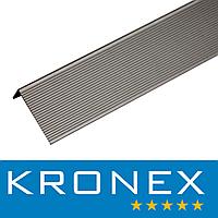 Угол завершающий алюминиевый KRONEX 51,5*30*3000 мм. браш серебро