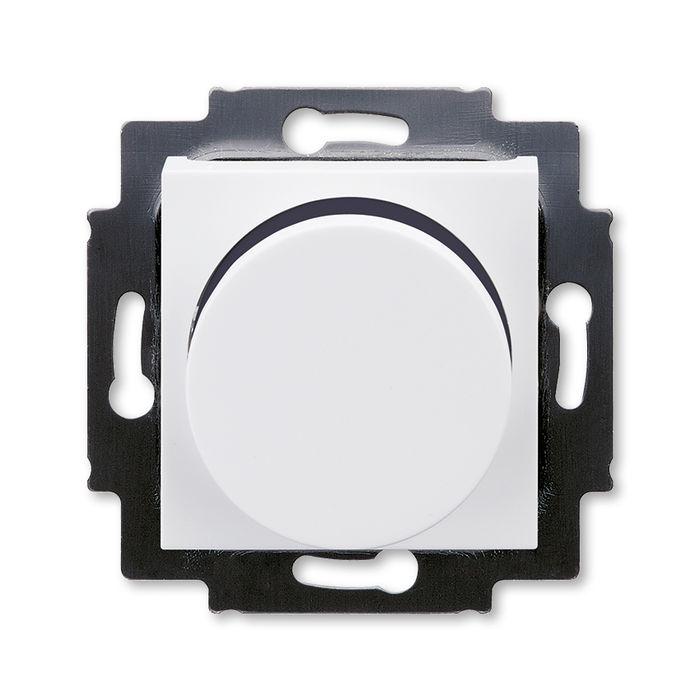 Светорегулятор ABB Levit поворотно-нажимной 60-600 Вт R, белый / дымчатый чёрный