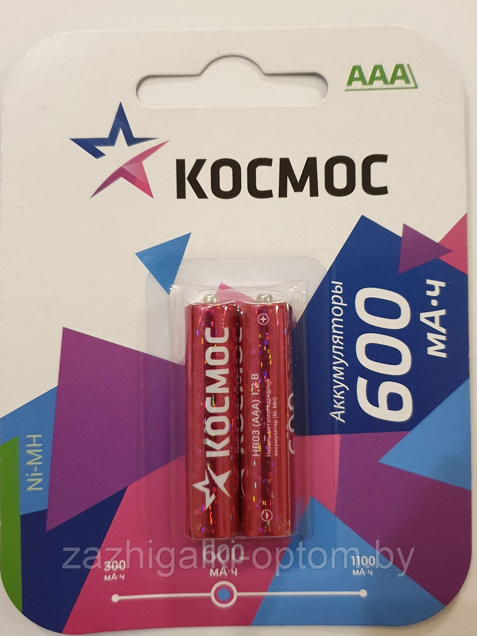 Аккумулятор Космос R03 600 NI-MH mAh (Россия) ш.к.4607136518940 - фото 1 - id-p163180517