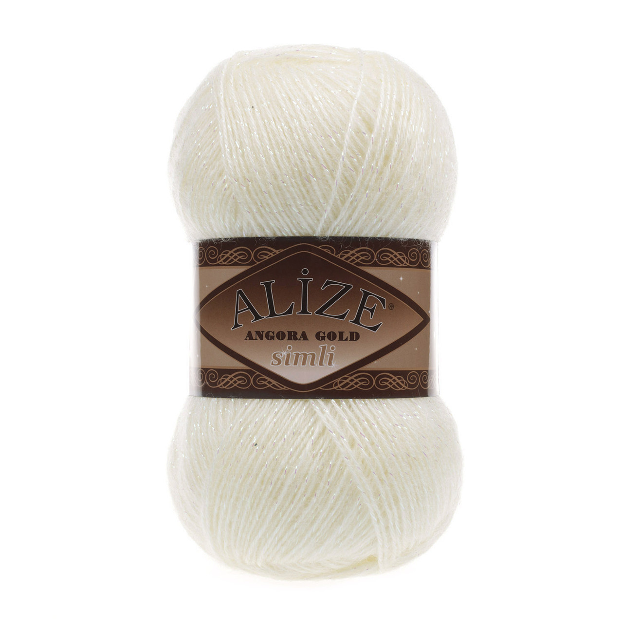 Пряжа Angora Gold Simli цвет 01 кремовый