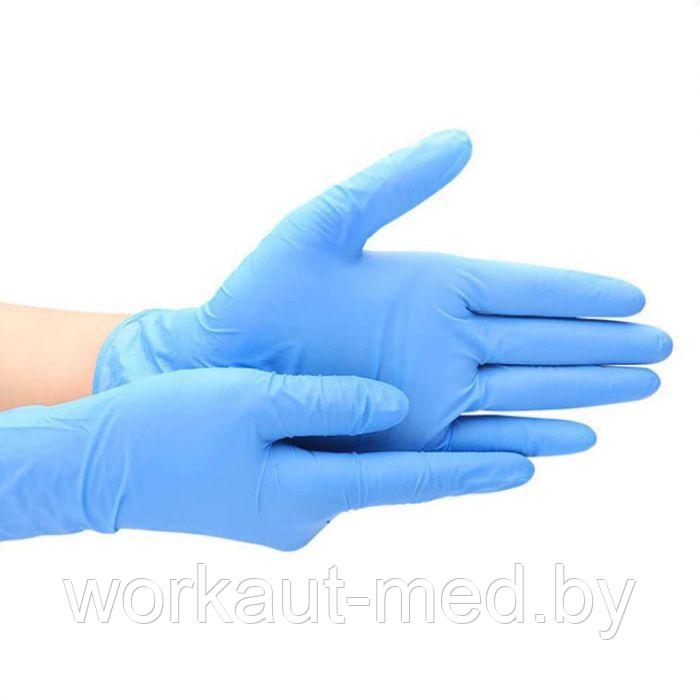 Перчатки нитриловые голубые BENOVY - фото 2 - id-p163285264
