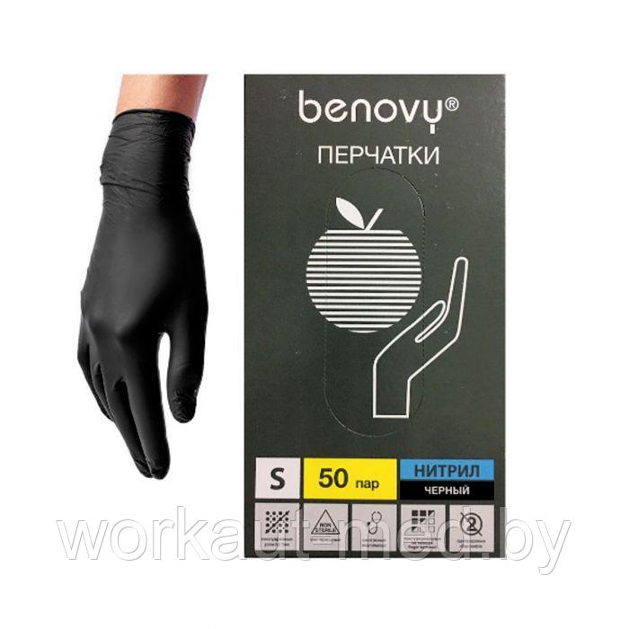 Перчатки нитриловые чёрные BENOVY - фото 1 - id-p163285266