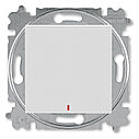 Выключатель одноклавишный с подсветкой ABB Levit, серый / белый, фото 2