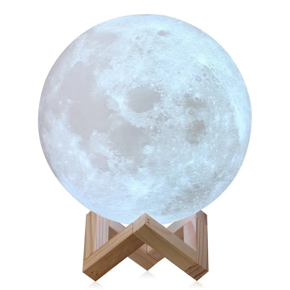 Светильник-ночник 3D шар луна Moon Lamp на деревянной подставке с пультом, 12 см - фото 4 - id-p163294170