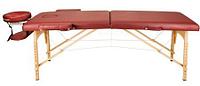 Массажный стол Atlas Sport складной 2-с 60 см деревянный + сумка в подарок (бургунди), фото 1