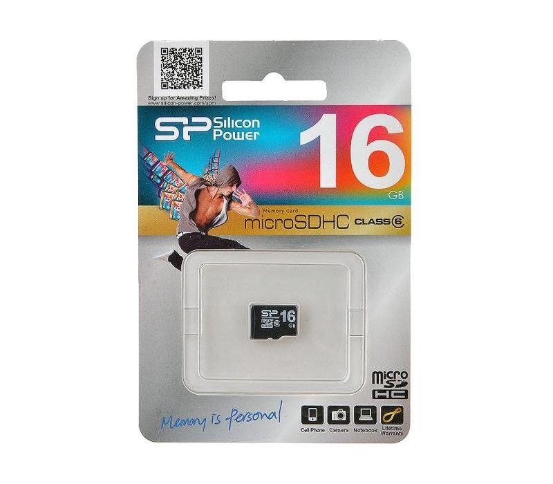 Micro SDHC карта памяти Silicon Power 16GB Сlass 10