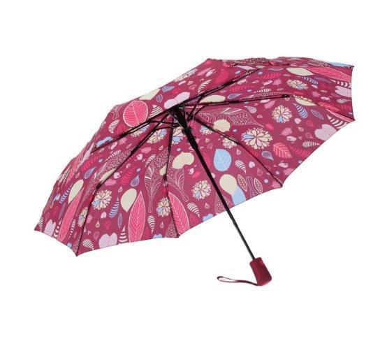 Зонт полуавтомат, R=55см, цвет бордовый - фото 3 - id-p163312646